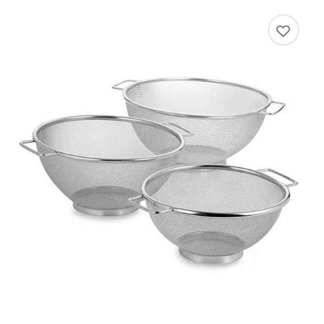 Stainless Steel Mesh Colanders (Set of 3)