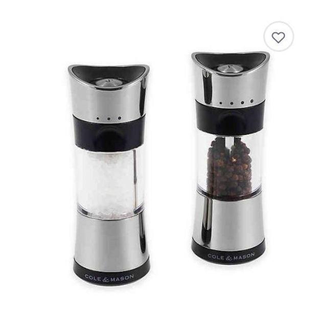 Cole & Mason Metal Salt & Pepper Shakers in Chrome (Set of 2)