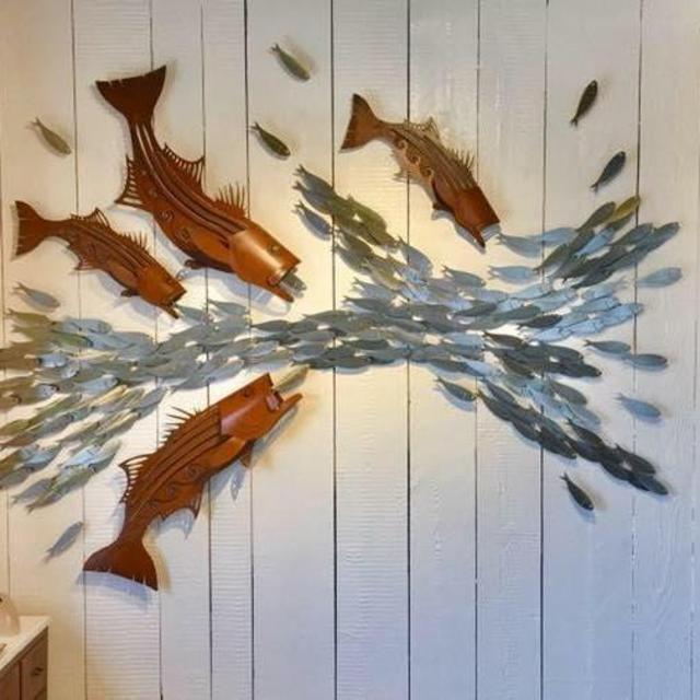 Steel Fish (Cluster of 7) from Frying Pan Art Gallery