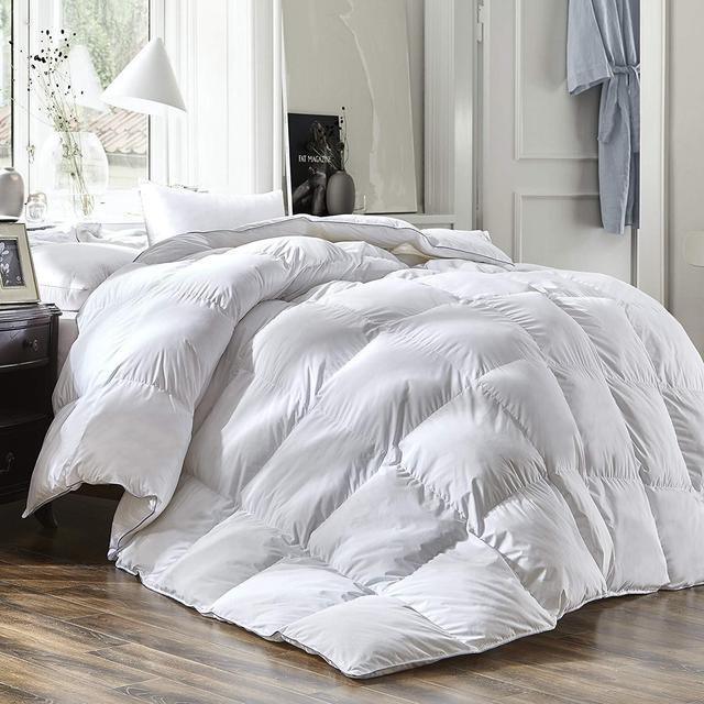 Luxury King Size White Goose Down Feather Comforter Duvet Insert Goose Down All Seasons 600 Thread Count Hypoallergenic 100% Cotton Cover Down Proof,Cozy Down Duvet with Corner Tabs.
