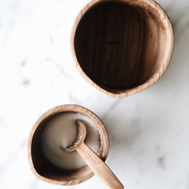 Connected Goods Wild Olive Wood Cream & Sugar Set
