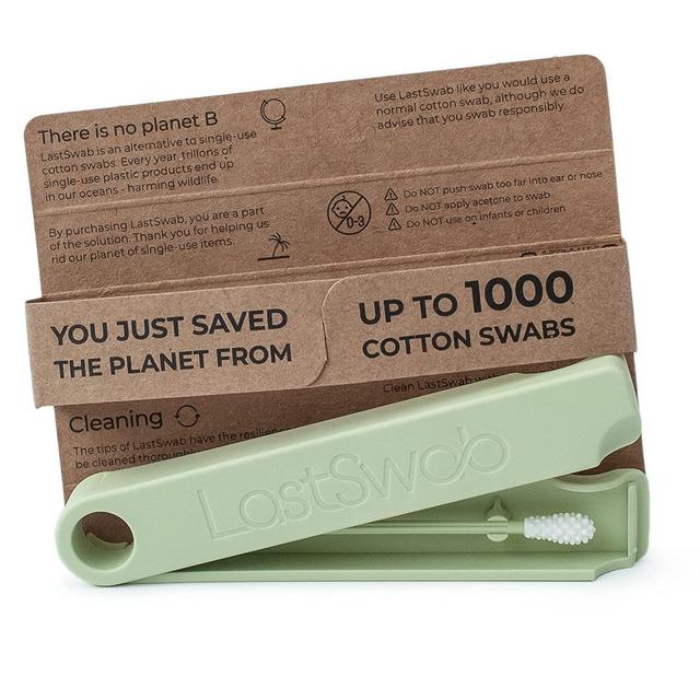 LastSwab Reusable Cotton Swabs for Ear Cleaning by LastObject - Eco Friendly Q tips - Case Made of Certified Ocean-Bound Plastic - Easy to Clean - Designed in Denmark - Zero Waste Product