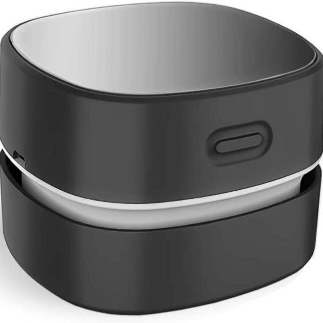 ODISTAR Desktop Vacuum Cleaner,Mini Table dust Sweeper Energy Saving,High Endurance up to 400 mins,Cordless&360º Rotatable Design for Cleaning Hairs,Crumbs,Computer Keyboard (Black Charging)