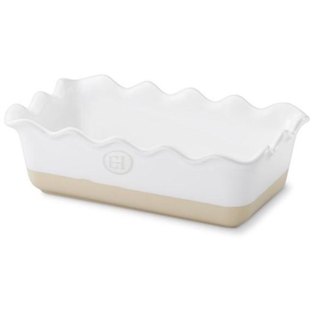 Emile Henry Ruffled Loaf Pan | White
