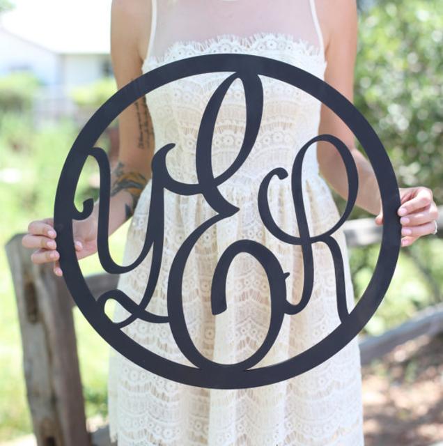 Personalized Rustic Wood Monogrammed Sign by Morgann Hill Designs #MorgannHillDesigns #BraggingBags (Item Number MHD20023)
