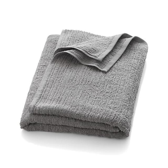 Ribbed Grey Bath Sheet