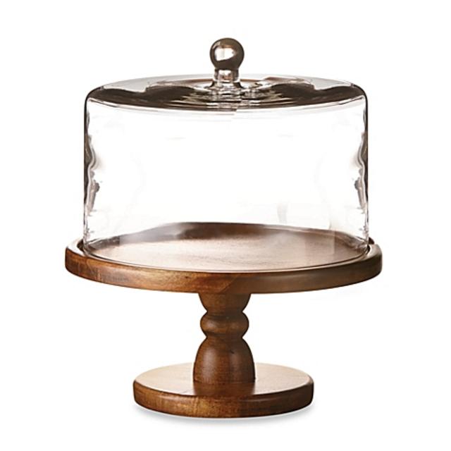 Madera Pedestal Plate with Glass Dome