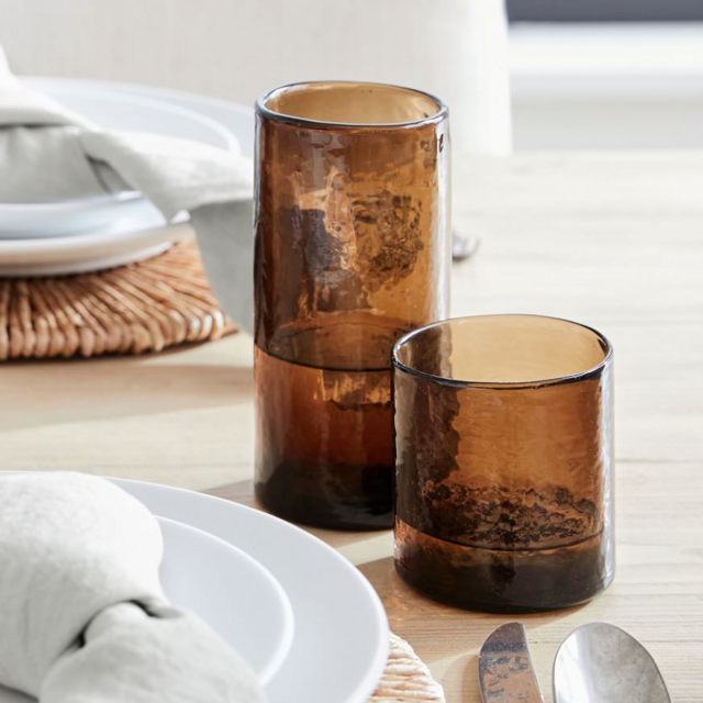 Hammered Tall Drinking Glasses (Set of 4 - Dusk)