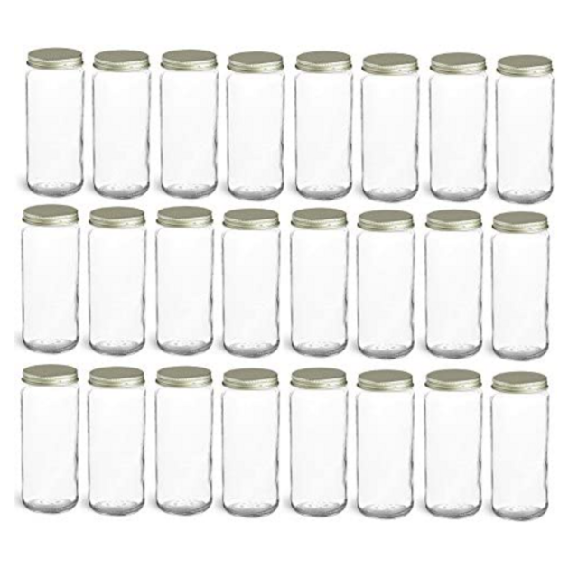 Glass Canning Jars with Gold Lid (8oz)