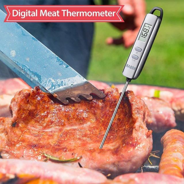 Meat Thermometer, Habor Instant Read Thermometer Cooking Thermometer Candy Thermometer with Super Long Probe for Kitchen Cooking BBQ Grill Smoker Meat Fry Food Milk Yogurt