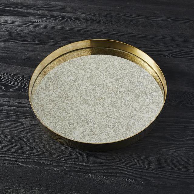 Antique Mirror Tray, Brass, Small