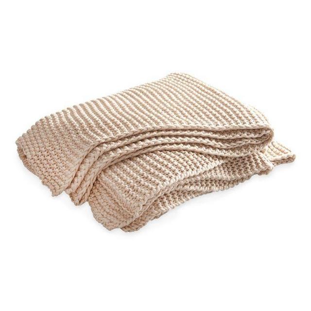 MatoukOrla Cotton-Wool Throw Blanket (Champagne)