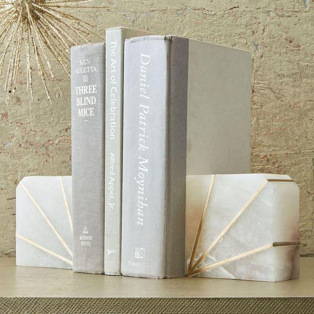 Stone Bookend, Alabaster (set of 2)