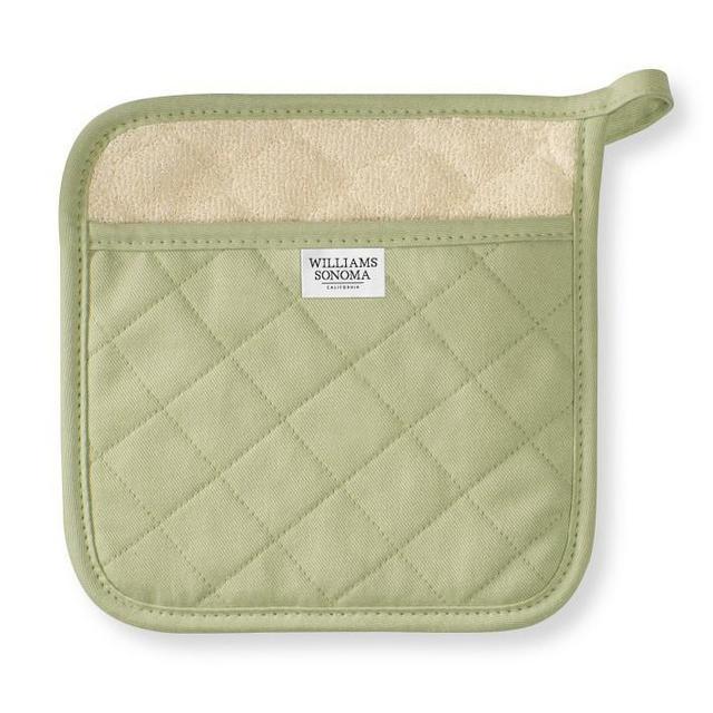 Williams Sonoma Solid Potholder, Set of 2, Sage Green