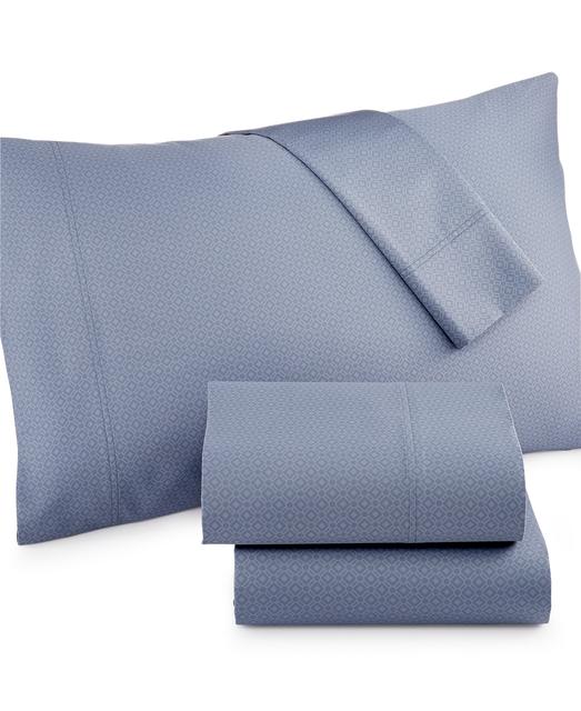 Charter Club Damask Diamond Printed 500 Thread Count Queen Sheet Sets  - Color Ivory