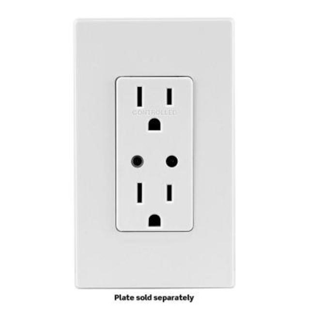 Z-Wave Enabled 15 Amp Scene Capable Receptacle with LED Locator - White/Ivory/Lite Almond