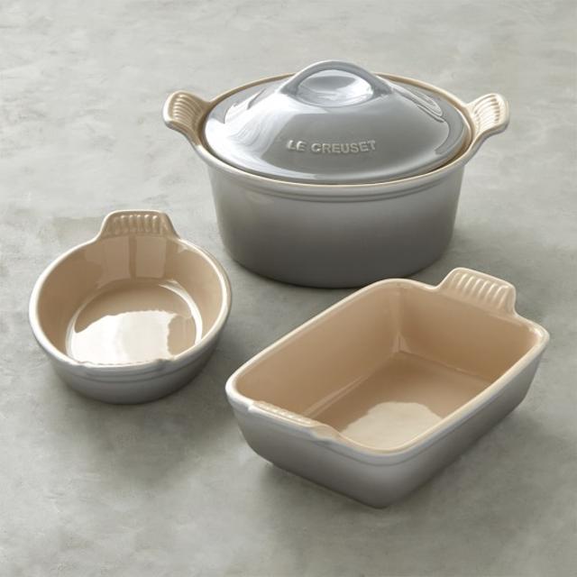 Le Creuset Stoneware 3-Piece Set in French Grey