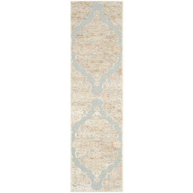 Safavieh Paradise Stone and Aqua Rectangular Indoor Machine-Made Distressed Runner (Common: 2 x 8; Actual: 2.167-ft W x 8-ft L)