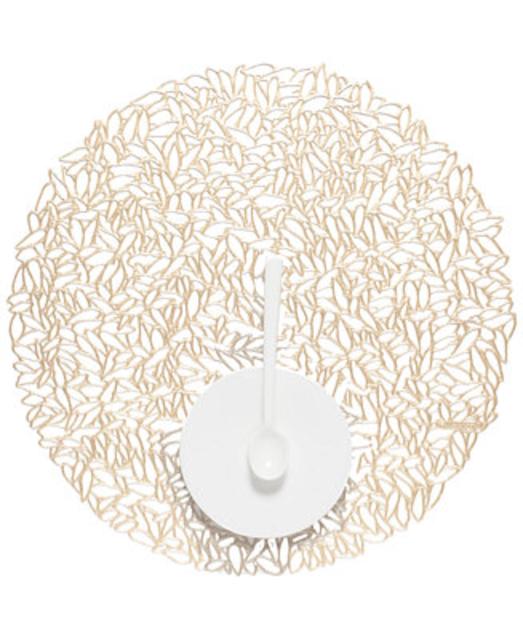 Pressed Petal Round Placemat in Champagne