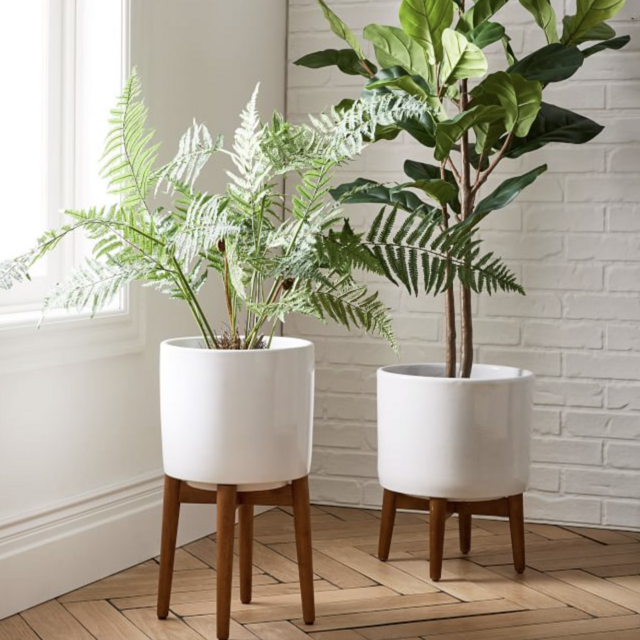 Mid-Century Turned Wood Planter