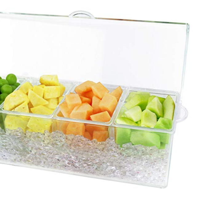 Estilo 4 Section Condiment on Ice, Clear