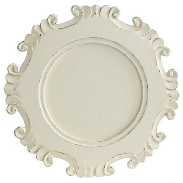 Carved White Charger																																		$14.95