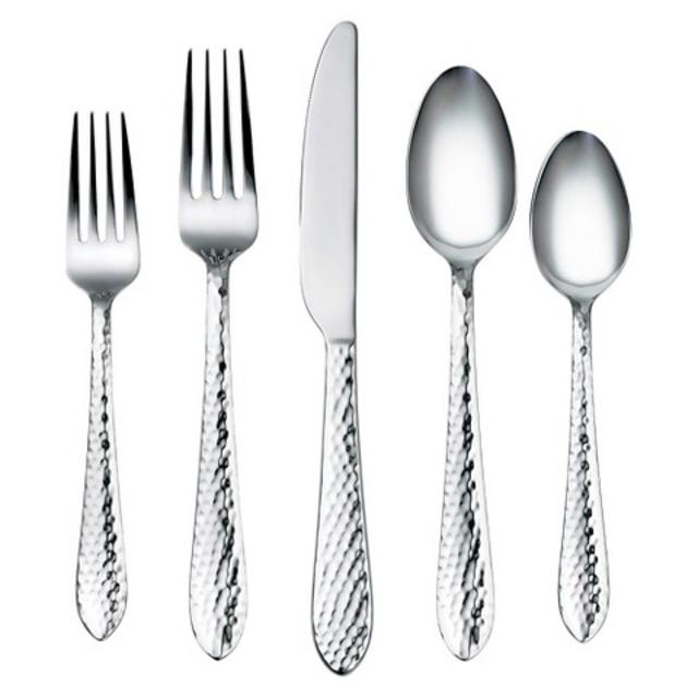 Corelle Coordinates Liam Hammered Mirror 20 Piece Flatware Set product details page