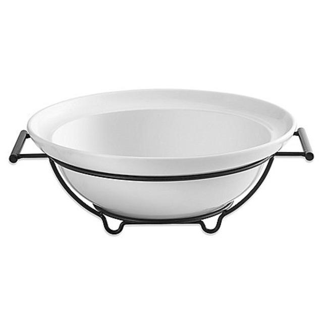 B.Smith 14.5-Inch Pasta Serving Bowl with Metal Handles
