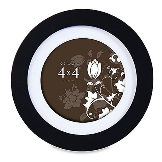 Prinz Soho 4-Inch x 4-Inch Round Wood Frame in Black