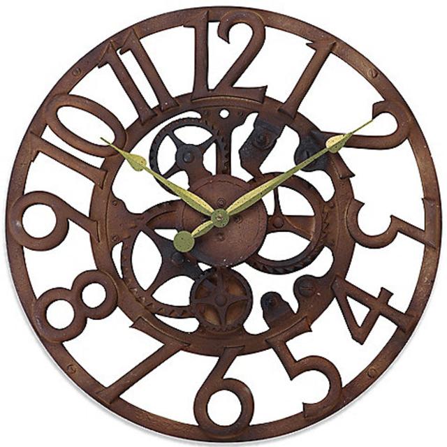 Sterling & Noble 19-Inch Rustic Gear Grill Wall Clock
