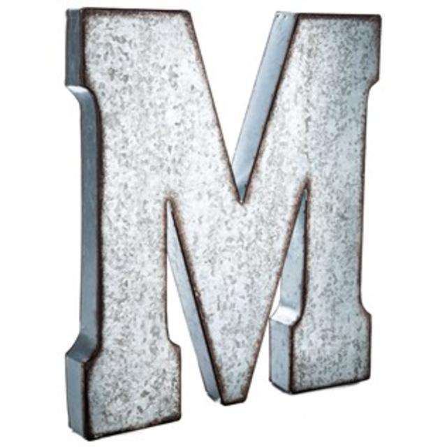 Large Galvanized Metal Letter - M