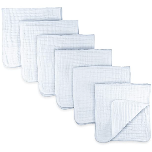 Muslin Burp Cloths (6 pack)