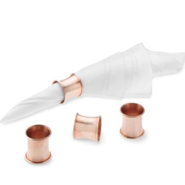 Copper Napkin Rings, Set of 4