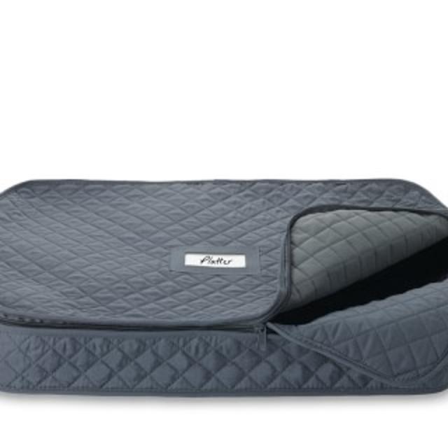 Quilted China Platter Storage Case, Gray