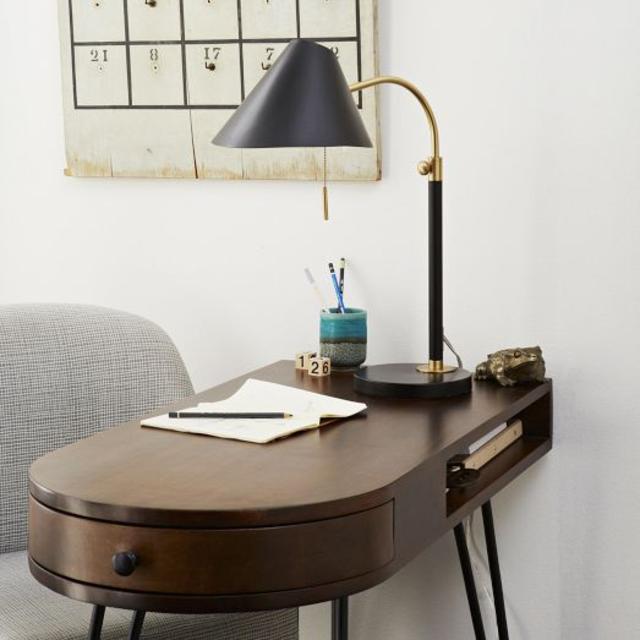 Mid-Century Task Table Lamp - Black