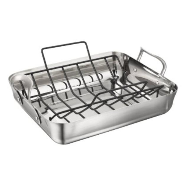 Calphalon LRS1805P Contemporary Stainless Special-Value 16-Inch Roaster with Nonstick Roasting Rack