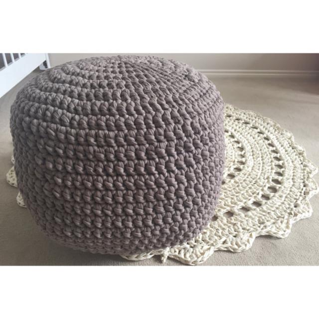 Handmade Crochet Pouf - Ottoman - Footstool