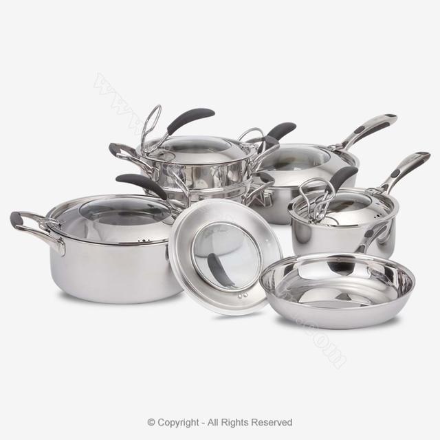 11PC - 5PLY Stainless Steel Cookware System