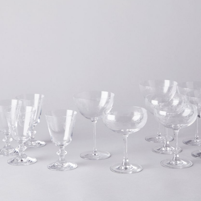 Vintage-Inspired Etched Cocktail Glasses