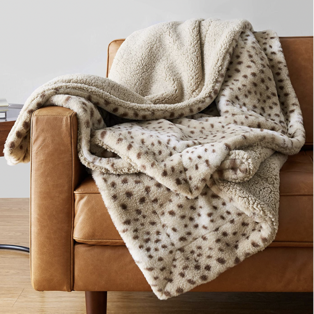 Amazon Basics Fuzzy Faux Fur Sherpa Throw Blanket