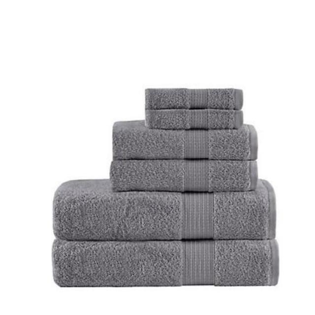 Madison Park® Organic Cotton 6-Piece Bath Towel Set in Charcoal