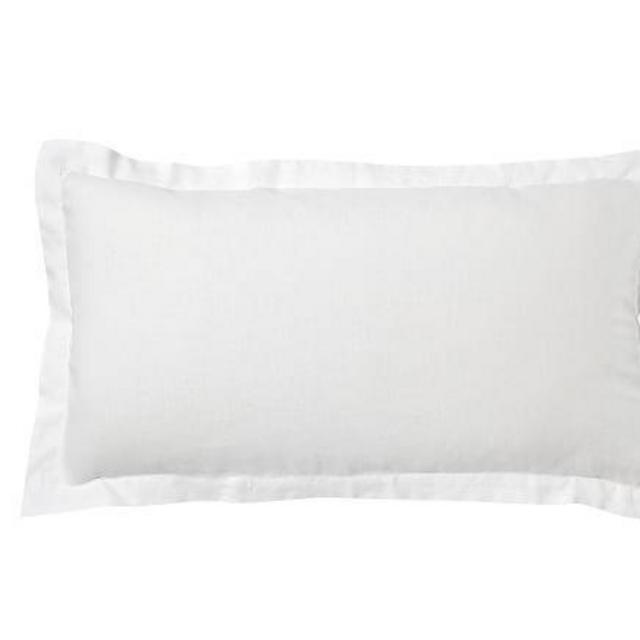 White Belgian Flax Linen Shams, King, Set of 2