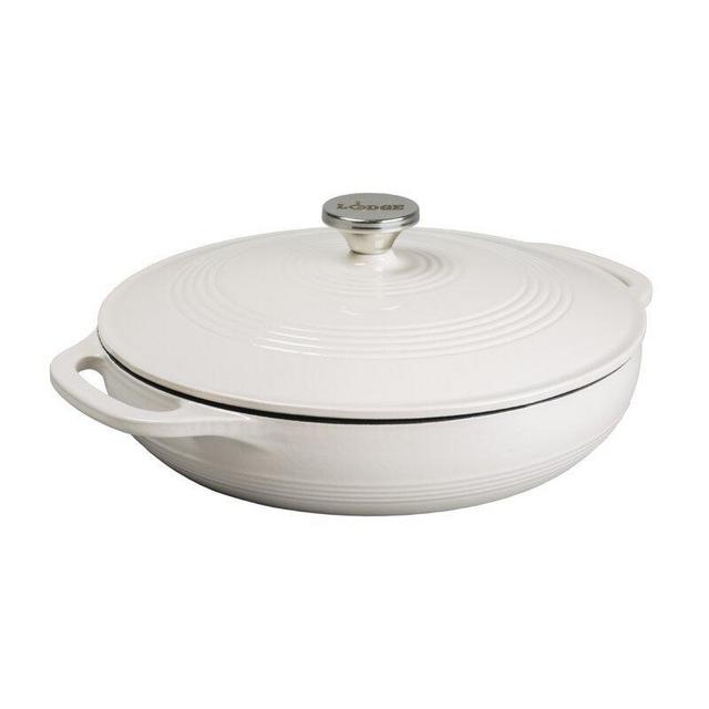 White Lodge 3.6 qt. Cast Iron Round Braiser with Lid (Part number: EC3CC13)