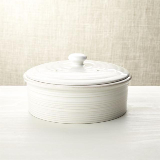 Pottery Barn Farmhouse White Pancake Warmer