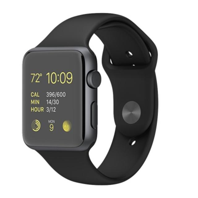 Apple Watch: 42mm Space Gray Aluminum Case with Black Sport Band