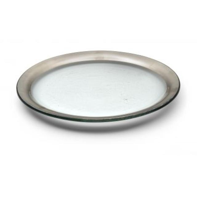 Platinum Roman Antique Dinner Plate by Annieglass