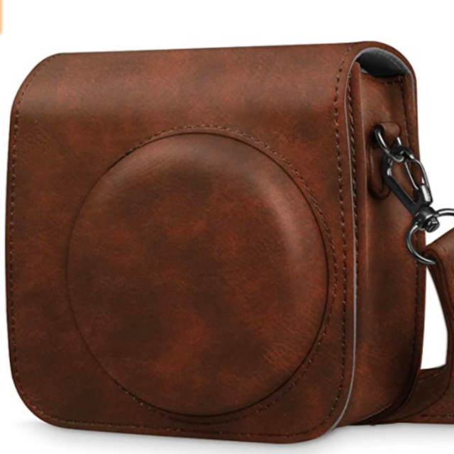 Fintie Protective Case Compatible with Fujifilm Instax Mini 8 Mini 8+ Mini 9 Instant Camera - Premium Vegan Leather Bag Cover with Removable Strap, Vintage Brown