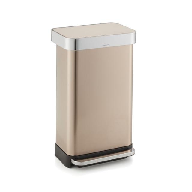 simplehuman ® 45-liter/12-gallon Rose Gold Rectangular Step Can