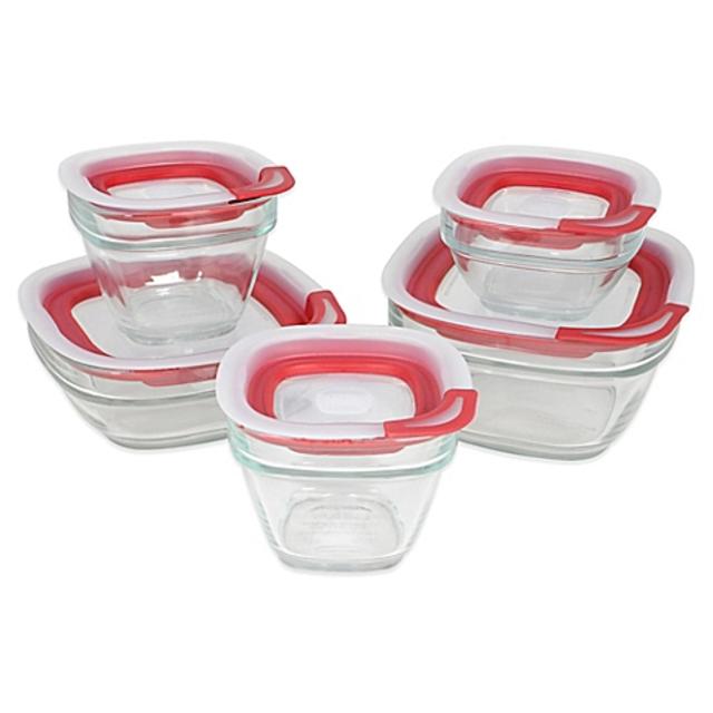 Rubbermaid® 10-Piece Glass Food Storage Container Set with Easy-Find Lid