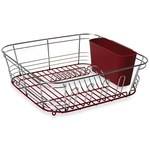 Omni Small Chrome Dipped Dish Drainer - Red